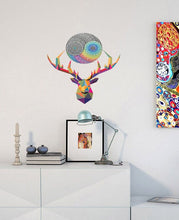 Load image into Gallery viewer, Mandala Yoga Deer Polygonal Wall decal, Mandala Yoga Deer Polygon sticker,modern wall art, Multi Color GD133