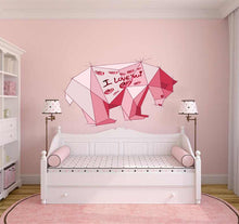 Load image into Gallery viewer, Bear pink Polygonal Wall decal, Bear Polygon sticker,modern wall art, Multi Color GD140
