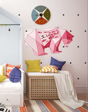 Load image into Gallery viewer, Bear pink Polygonal Wall decal, Bear Polygon sticker,modern wall art, Multi Color GD140