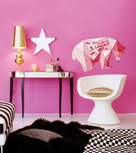 Load image into Gallery viewer, Bear pink Polygonal Wall decal, Bear Polygon sticker,modern wall art, Multi Color GD140