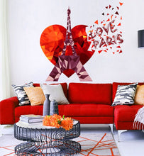 Load image into Gallery viewer, Eiffel Tower I Love Paris Waterproof Removable Wall Decal Stickers for Living Room Bedroom Bathroom Kitchen Background, Multi Color GD141
