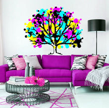 Load image into Gallery viewer, Paint Splash Tree Wall Sticker, Colored Tree Wall decal, Tree Wall sticker,modern wall art, Multi Color K-501
