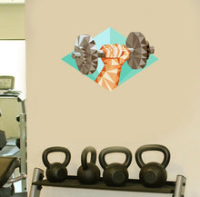 Load image into Gallery viewer, Dumbbell Polygonal Wall decal, Dumbbell Polygon Modern wall art, GYM Decor, Sport Gym Polygon sticker,, Multi Color GD144