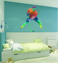 Load image into Gallery viewer, Sport Hockey hockey player Polygonal Wall decal, Sport Hockey Polygon sticker,modern wall art, Multi Color GD146