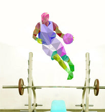 Load image into Gallery viewer, Sport Basketball Polygonal Wall decal, Sport Basketball Polygon sticker,modern wall art, Multi Color GD147