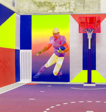 Load image into Gallery viewer, American football Polygonal Wall decal, Football Running Back, Boys Football Wall Decal, Theme Wall Decal Sports Decal, Multi Color GD149