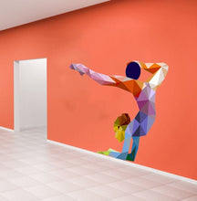 Load image into Gallery viewer, Sport Rhythmic gymnastics Polygonal Wall decal, gymnastics Polygon sticker,modern wall art, Multi Color GD150