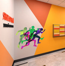 Load image into Gallery viewer, Sport Running Cross Polygonal Wall decal, Running Cross Polygon sticker,modern wall art, Multi Color GD153