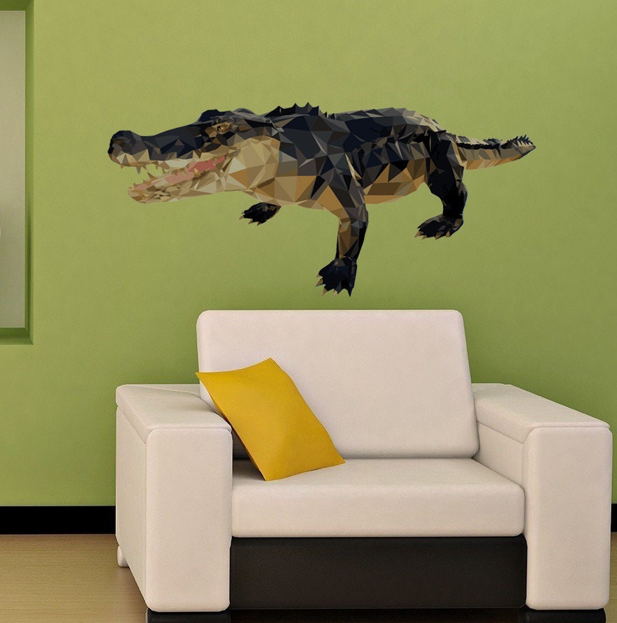 Vinyl Sticker Alligator Crocodile Florida Predator Animal Lizard Dinosaur Zoo Jungle Forest Kids Room Mural Decal Wall Art Decor - GD215