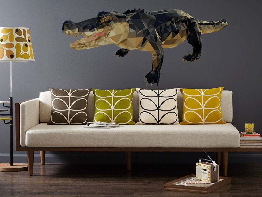 Vinyl Sticker Alligator Crocodile Florida Predator Animal Lizard Dinosaur Zoo Jungle Forest Kids Room Mural Decal Wall Art Decor - GD215