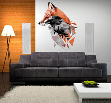 Load image into Gallery viewer, Fox face Polygonal Wall decal, Fox Polygon sticker, modern wall art, Nursery Baby Bedroom Playroom Living Room Murals Multi Color GD217
