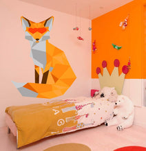 Load image into Gallery viewer, Fox face Polygonal Wall decal, Fox Polygon sticker, modern wall Art Decorations Décor for Nursery Baby Bedroom Playroom Multi Color GD218