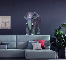Load image into Gallery viewer, Elephant Animal Polygonal Wall decal, Elephant Animal Polygon sticker,modern wall art, Multi Color GD155