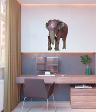 Load image into Gallery viewer, Elephant Animal Polygonal Wall decal, Elephant Animal Polygon sticker,modern wall art, Multi Color GD155