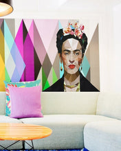 Load image into Gallery viewer, Girl Art Artist Polygonal Wall decal, Girl Art Artist Polygon sticker,modern wall art, Multi Color GD162