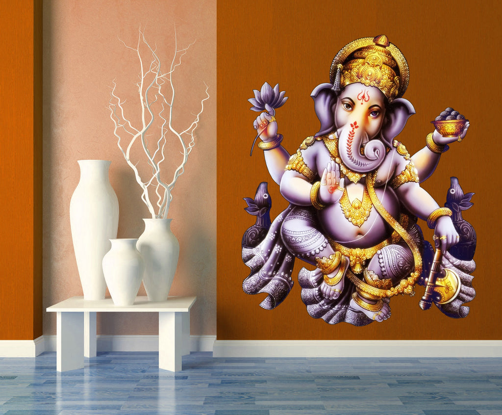 Mandala Yoga Namaste Elephant Wall decal, Mandala Elephant Wall sticker, modern wall art, Multi Color Elephant Head Flower Mandala AN-6