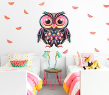 Load image into Gallery viewer, Owl Wall decal, Owl Wall sticker,modern wall art, Multi Color AN-8