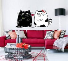 Load image into Gallery viewer, Cats in love Wall decal, Cat Wall sticker, wall stickers cat ,wall decals, wall decor living room modern wall art, Multi Color AN-90