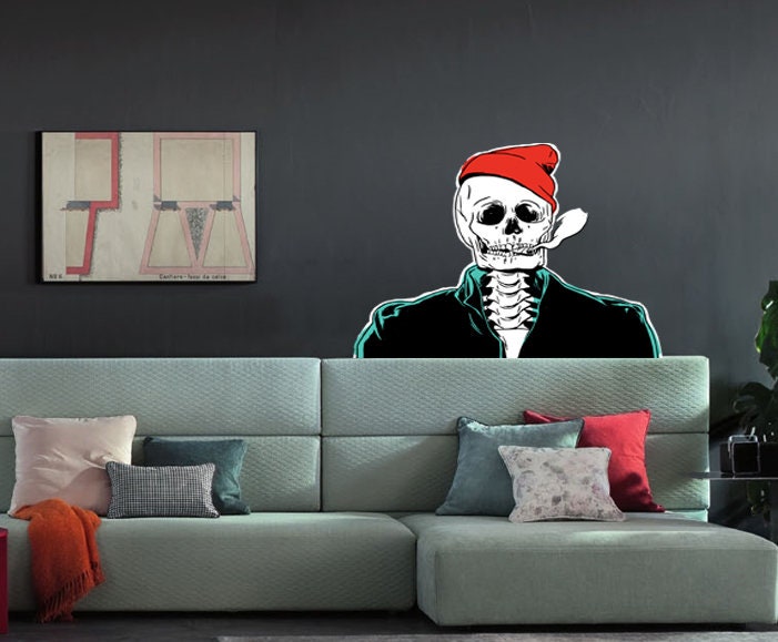 Fashion Skeleton Wall decal, Fashion Skeleton Wall sticker,modern wall art, Multi Color kc-812