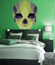 Load image into Gallery viewer, Skull Polygonal Wall decal, Vinyl Sugar Skull Wall Decal Skull Wall Sticker Mexican Wall Décor Wall Graphic Wall Mural Home Art Deco