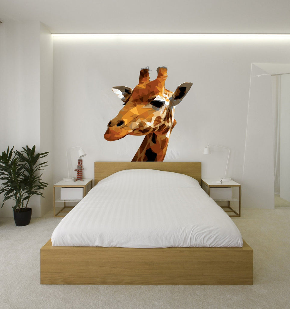Giraffe Animal Polygonal Wall decal, Giraffe Animal Polygon sticker, modern wall art, animal wall decals Multi Color GD231