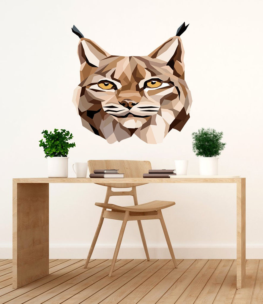 Lynx Animal Polygonal Wall decal, Lynx Animal Polygon sticker, modern wall art, Multi Color GD234