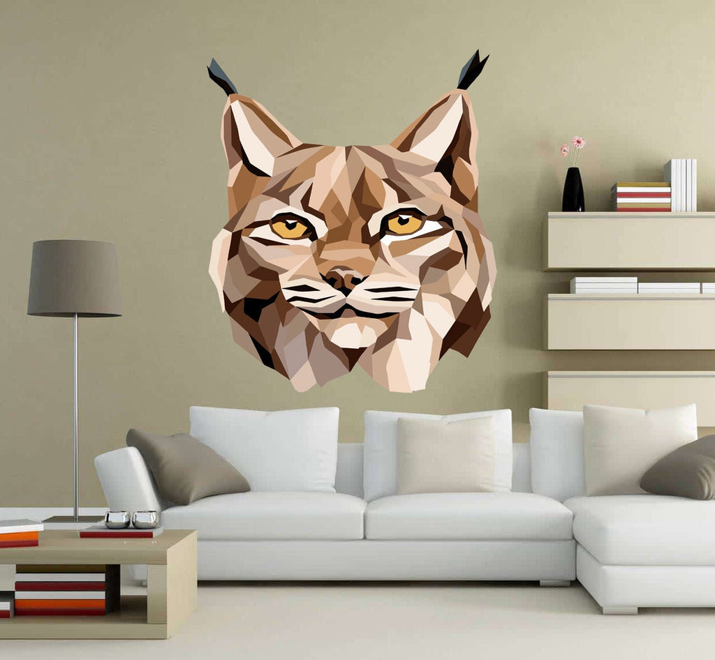 Lynx Animal Polygonal Wall decal, Lynx Animal Polygon sticker, modern wall art, Multi Color GD234