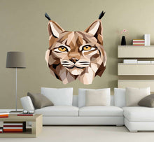 Load image into Gallery viewer, Lynx Animal Polygonal Wall decal, Lynx Animal Polygon sticker, modern wall art, Multi Color GD234