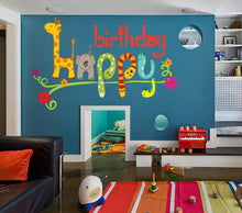 Load image into Gallery viewer, Happy Birthday Wall decal, Happy Birthday Wall sticker,modern wall art, Multi Color kс-838