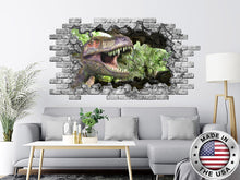 Load image into Gallery viewer, 3D Dinosaur Hole in the Decals. Nature Vinyl Stickers. Jurassic World Removable Murals. Peel and Stick. Dinosaur Above Bed Room Decor NT98