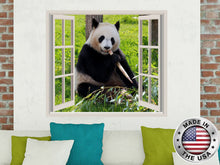 Load image into Gallery viewer, Panda Bear Window Wall Decal. Nature Vinyl Sticker Murals. Bear Removable Decals. Panda Room Decorations. Panda Aimal Above Bed Decor NT108