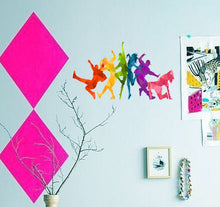 Load image into Gallery viewer, Sport Dancing Dancers Polygonal Wall decal, Dancing Dancers Polygon sticker,modern wall art, Multi Color GD164