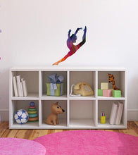 Load image into Gallery viewer, Sport Rhythmic gymnastics Polygonal Wall decal, Silhouette girl Polygon sticker,modern wall art, Multi Color