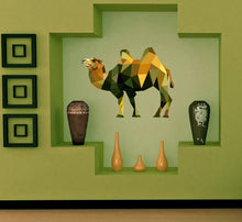Load image into Gallery viewer, Camel Sahara Africa Polygonal Wall decal, Camel Polygon sticker,modern wall art, Multi Color GD168