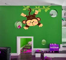 Load image into Gallery viewer, Monkey Polygonal Wall decal, Monkey Stickers ,Hanging Monkey Decorations, Wall Decals, Animal Stickers, Multi Color AN-9 6