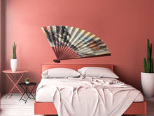 Load image into Gallery viewer, Japanese Stickers, Fan Flowers Wall decal, Japanese Fan Wall sticker, Modern wall art, Living Room Wall Decor,Multi Color AN-142