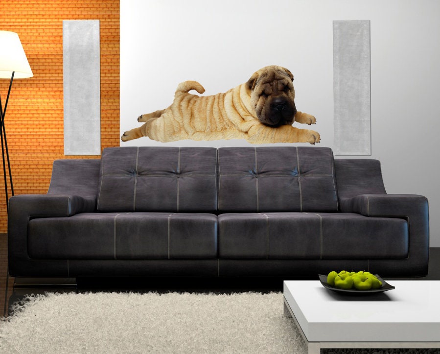 Shar Pei dog Wall decal, Shar Pei dog Wall sticker,Chinese Shar-Pei Basic Breed Silhouette Sticker, dogs wall stickers Multi Color AN-189