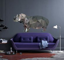 Load image into Gallery viewer, Hippo Animal Polygonal Wall decal, Hippo Polygon sticker, modern wall art, Multi Color GD174