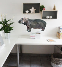 Load image into Gallery viewer, Hippo Animal Polygonal Wall decal, Hippo Polygon sticker, modern wall art, Multi Color GD174