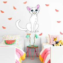 Load image into Gallery viewer, Funny cat Wall decal, room decor ,bedroom wall decor, cat wall decals , Funny cat Wall sticker,modern wall art, Multi Color AN-190