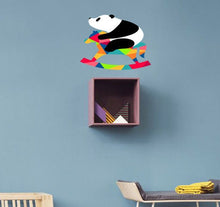 Load image into Gallery viewer, Baby panda Grooming salon Polygonal Wall decal, Baby panda Polygon sticker,modern wall art, Multi Color GD240