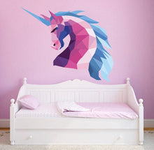 Load image into Gallery viewer, Magical Unicorn Polygonal Wall decal, Unicorn Polygon sticker,unicorn room decor for girls bedroom, unicorn room decor, Multi Color GD179