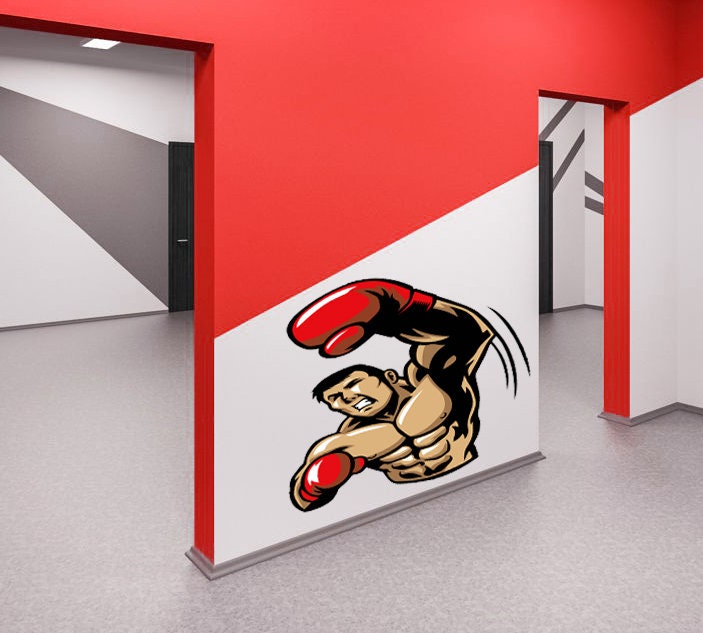 Sport boxing Wall decal, Sport boxing Wall sticker,modern wall art, Multi Color GD186