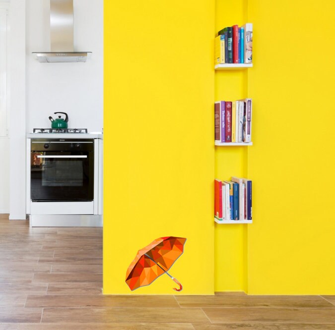 Orange umbrella white background Wall mural, 3D Door Wallpaper, Murals Wall Stickers Colored Pencils Set Multicolored Multi Color GD250