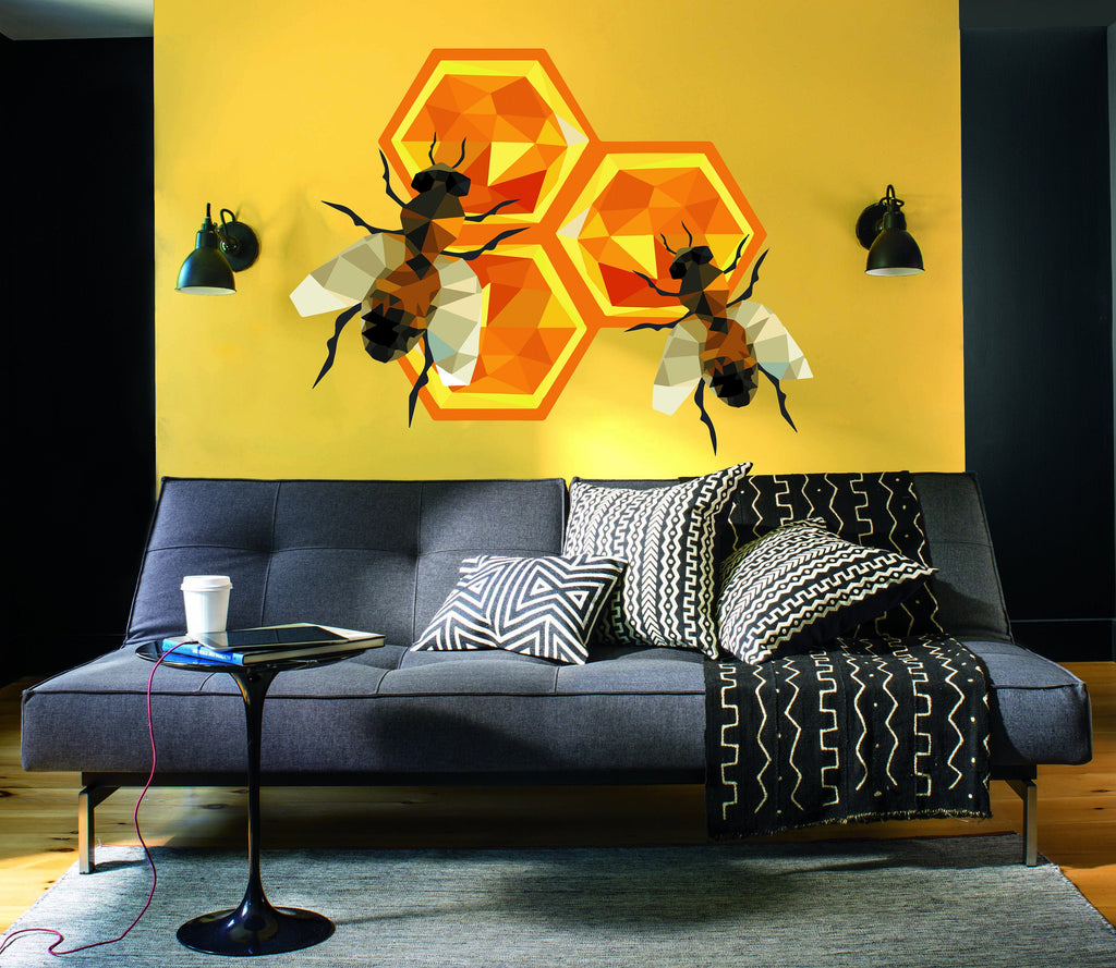 Bee Honeycomb Wall Decal, Bees Wall Decals, Bumble Bee Wall Stickers, Vinyl Wall Decals Bees Bee Honeycomb Wall sticker GD257
