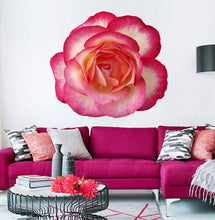 Load image into Gallery viewer, Pink Rose Sticker-Custom Name Wall Decal - Bathroom Flower Decor (Boho Wall Decals Peel and Stick) Multi Color AN-204