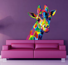 Load image into Gallery viewer, Giraffe Animal Wall decal, Giraffe Animal Wall sticker, modern art, stickers for boys bedroom Multi Color AN-212