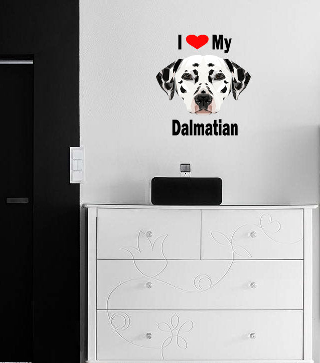 Dolmatian dog Grooming Wall decal, Vinyl Wall Decal Puppy Dalmatian Dog Pet Animal, wall decor sticker, wall sticker Multi Color GD190