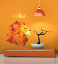 Load image into Gallery viewer, Vinyl Wall Decal African King Lion Crown Wild Big Cat Stickers Large Decor modern wall art, animal wall decals Multi Color GD195