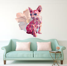 Load image into Gallery viewer, Sphinx Cat Flower Polygonal Wall decal,wall stickers,wall decor,room decor Sphinx Cat Polygon sticker,modern wall art, Multi Color GD206